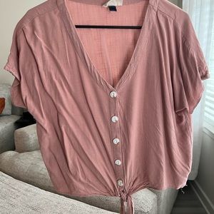 Mauve short sleeve button up